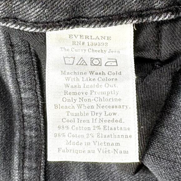 Everlane The Curvy Cheeky Jean Size 32 Crop Washed Black Gray High Rise Denim - Picture 8 of 12